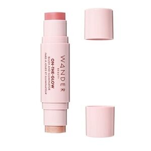 Wander Beauty On-the-Glow Cream Blush and Illuminator Duo Coral Rose Cheek Lips